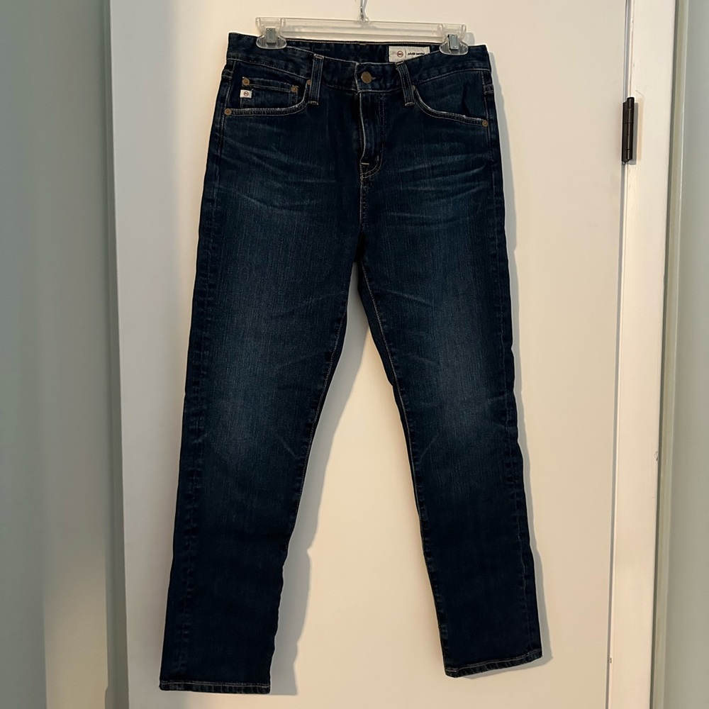 AG Adriano Goldschmied Women's Dark Blue Boyfriend Jeans